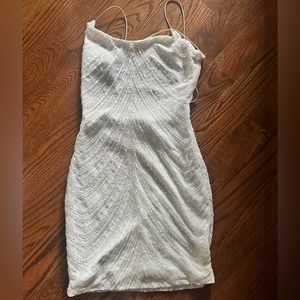 white Windsor homecoming dress with sequins